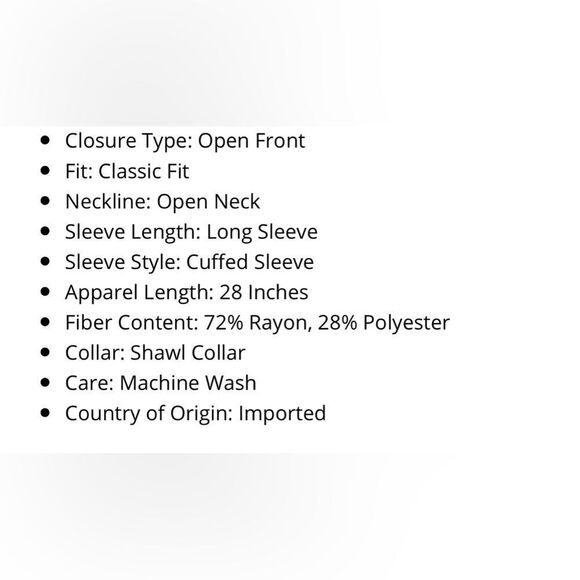 NWT XL Liz Claiborne Charcoal Gray Open Front Cardigan - Picture 4 of 4